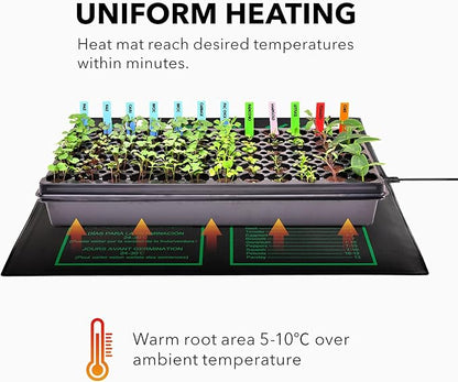 BN-LINK Seedling Heat Mat Warm Hydroponic Heating Pad Waterproof 20" x 20.75" for Seed Starting Greenhouse and Germination, 2 Pack