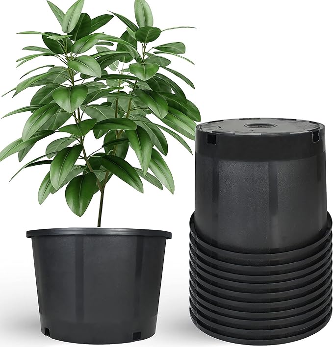 Planter Nursery Pots 3.9 Gallon Pots for Plants, Injection Molded Plastic Nursery Pots, Plant Container 3.9 Gal 10-Pack