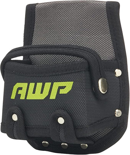 AWP Tape Measure Pouch with Metal Belt Clip and Tunnel Loop, Tool Belt Accessory