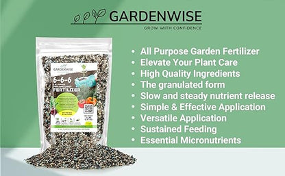6-6-6 All-Purpose Professional Plant Food Fertilizer; Ideal for Winter Care & Spring Feeding, Perfect Balanced NPK for Indoor and Outdoor Plants (1/2 Quart)