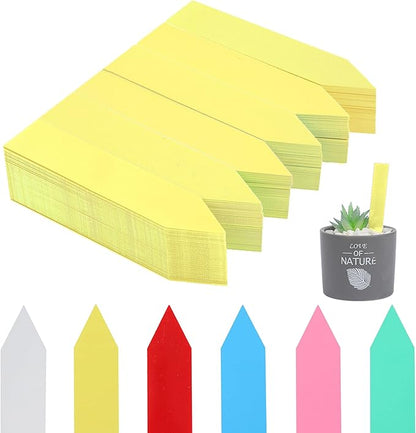 600 Pcs 4" Plant Labels Plastic Waterproof Plant Tags Seed Pot Marker Nursery Garden Seed Stake Tags Plant Classification Sorting Sign Flower Mark (Yellow)