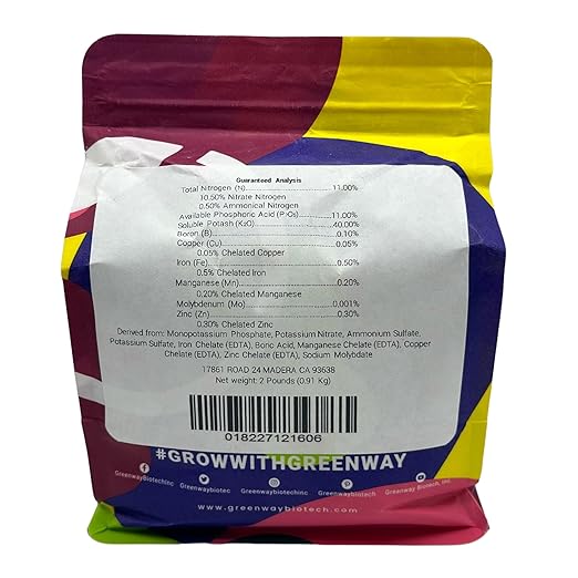 Greenway Biotech, Inc. Pepper & Herb Fertilizer 11-11-40 Powder - Water Soluble with Chelated Micronutrients for Hot & Bell Peppers Basil - Hotter Peppers Aromatic Herbs - Hydroponics & Soil - 2 LB