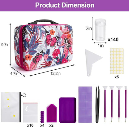 Seed Storage Organizer 140 Slots Seed Organizer Storage Box, Portable Seed Packet Organizer Box with Zipper Bag, Labels, Sorting Tray, Garden Seed Storage Container for Flower Plants