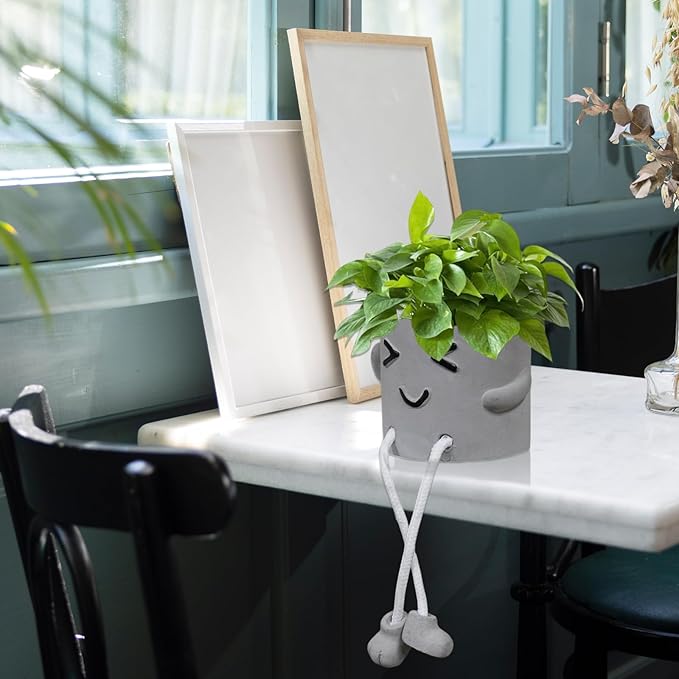 Uguisu 1 Pcs Cute Plant Pot, Small Planter, Succulent Planter, Flower Pot, Office, Room, Shelf, Table Decoration Planter - Squint(Plants not Included)