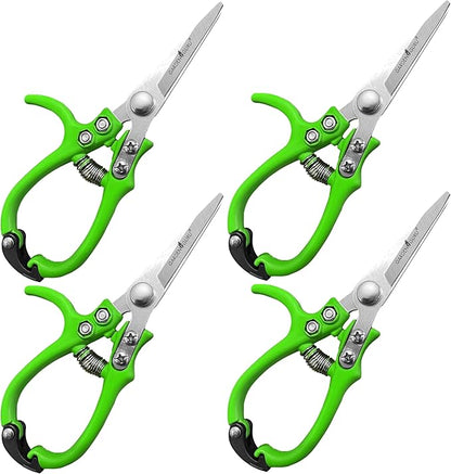 Garden Guru Ergonomic Garden Snips Clippers – Professional Hand Pruner Pruning Shear with Comfort Grip Handles for Gardening Trimming and Yard Work – High Carbon Steel (4 Pack)