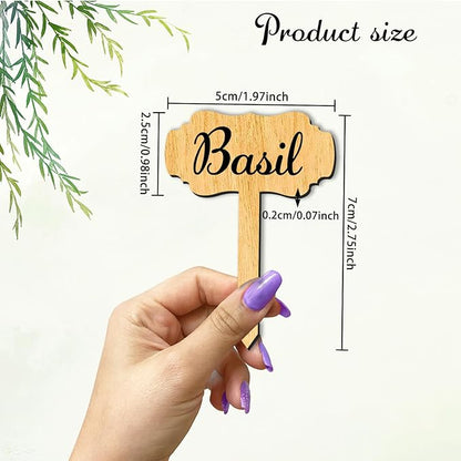 arricraft 15 Pcs Plant Labels, Wooden Herb Markers Herb T Type Tags Garden and Greenhouse Labels with Printed Herb Name Garden Tags for Indoor and Outdoor Potted Seed Herbs Unique Funny Gifts