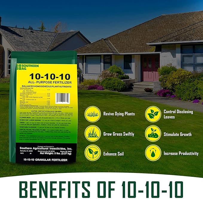 Southern Ag All Purpose Granular Fertilizer 10-10-10, 5 LB Size: 5 LB & Burpee Organic Blood Meal Fertilizer | Add to Potting Soil | Excellent Natural Source of Nitrogen