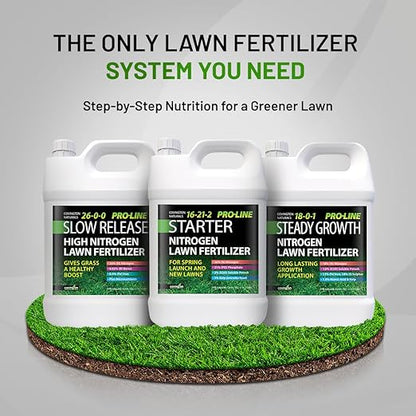 Covington ProLine 26-0-0 NPK Liquid Lawn Slow Release Fertilizer (1 Gal) – High Nitrogen Lawn Food for Summer Growth – Promotes Deep Green Color & Resilient Turf – Ideal for Heat-Stressed Lawns