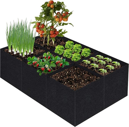 Grow Bags, Fabric Raised Garden Bed for Vegetable Herbs Gardening, 57 Gallon Fabric Planting Bags Pots Indoor Outdoor, 4x2x1ft