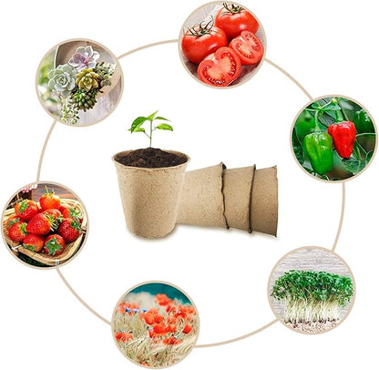 Biodegradable Peat Pots Set (10-Piece)