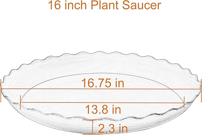 2 Pack of 16 inch Plant Saucer Plant Tray, Plastic Plant Saucer, Heavy Duty Plant Tray for Pots, Plant Saucers for Indoors Planter, Garden Water Plate Bowls for Gallon Grow Bags (Beige)