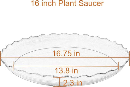 2 Pack of 16 inch Plant Saucer Plant Tray, Plastic Plant Saucer, Heavy Duty Plant Tray for Pots, Plant Saucers for Indoors Planter, Garden Water Plate Bowls for Gallon Grow Bags (Brown)