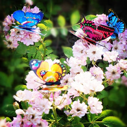 Butterfly Plant Stakes 50pcs Decorative Garden Waterproof Small Butterflies Decor Garden for Houseplant Flower Beds Plant Pots