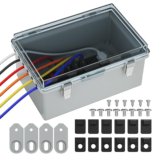 Joinfworld Waterproof Extension Cord Cover 11.4x7.5x5.5 Outdoor Electrical Box for Outside Weatherproof Clear Cover Enclosure for Power Strip Outlet Plug Cable