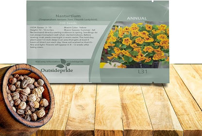 Outsidepride Tom Thumb Ladybird Nasturtium Seeds - 400 Pcs Annual, Easy to Grow & Versatile, Flower Seeds for Planting Vibrant Blooms, Ideal for Gardens, Borders, and Pollinator Gardens