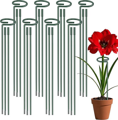 36 Inch Plant Sticks Support Tall Three Sizes (12 or 24 or 36 Inch), 8 Pcs 4.5mm Adjustable Outdoor and Indoor Plant Support, Garden Stakes for Plants Flowers Rose Tomatoes Peony Lily Rose Amaryllis