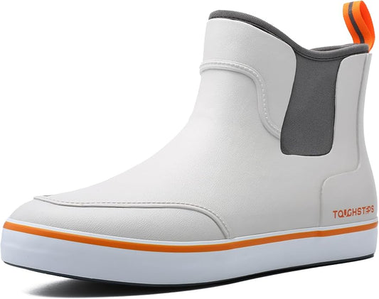 Men's Deck Boots for Fishing Waterproof ankle Rain Boots Non-Slip Neoprene Rubber water shoes for Boating Gardening Sailing Daily