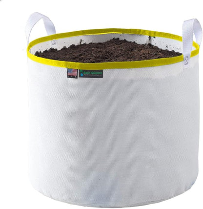 Grow Bag 5 Gallon, Planting Pots - Colorful Plant Grow Bags Pots Gardening Vegetable - Air Pruning Mesh Fabric Plant Container - (White/Yellow)