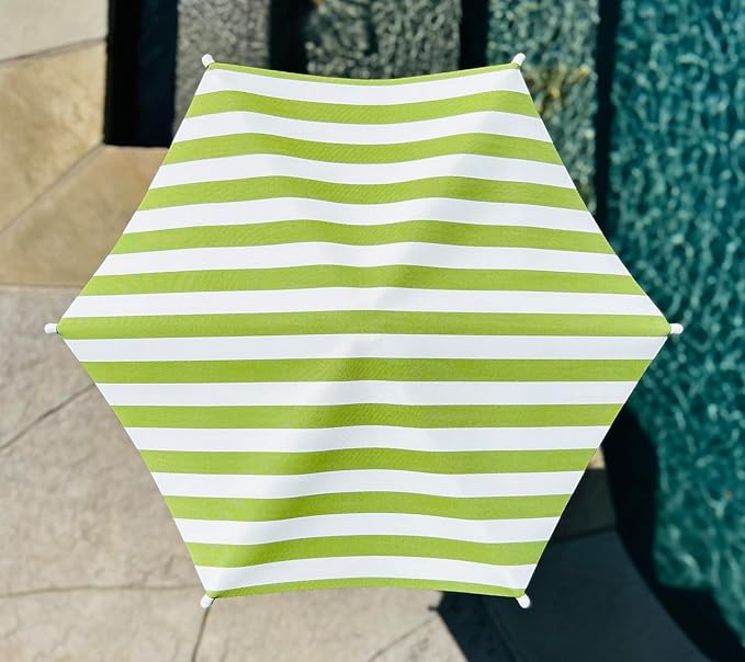 Fixed Plant Shade for Potted Plants 28" x 30" Outdoor Container Sun Shade Cover Premium Fabric Canopy with Fiberglass Frame & Soil Anchor Stripes & Solids Assembly Required