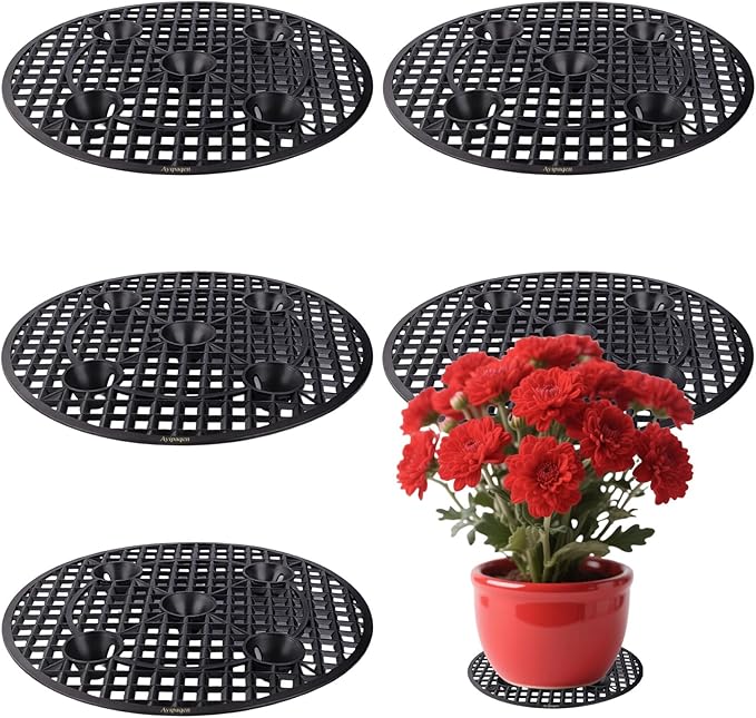 6 PCS 12" Plant Pot Risers for Indoor Outdoor Use Heavy Duty Plant Stands for Patio, Deck & Garden, Pot Elevators for Better Drainage, Surface Savers & Floor Protectors for Potted Plant