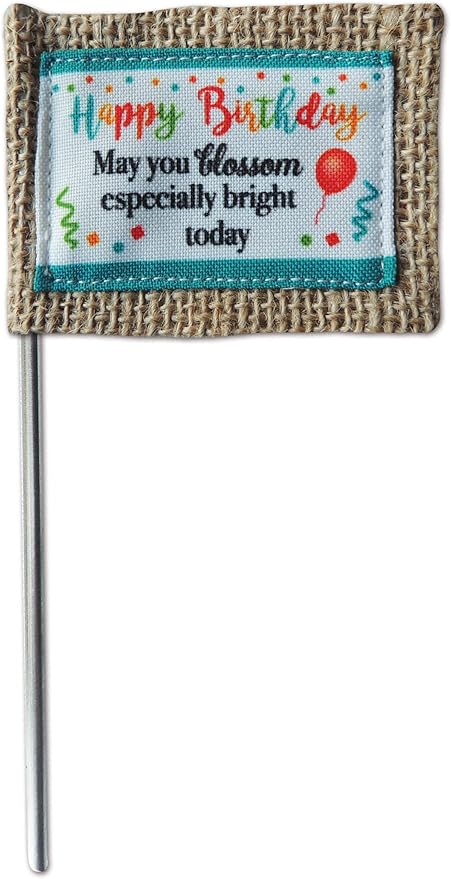 Cathedral Art Happy Birthday Flower Pick, One Size, Multi