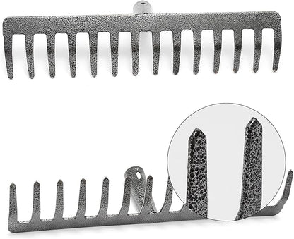 Rake Head Replacement, Heavy Duty Metal Rakes for Lawns, Rake Head Only Without Handle for DIY Gardening Tool. (14-Tines 0.9Lb)