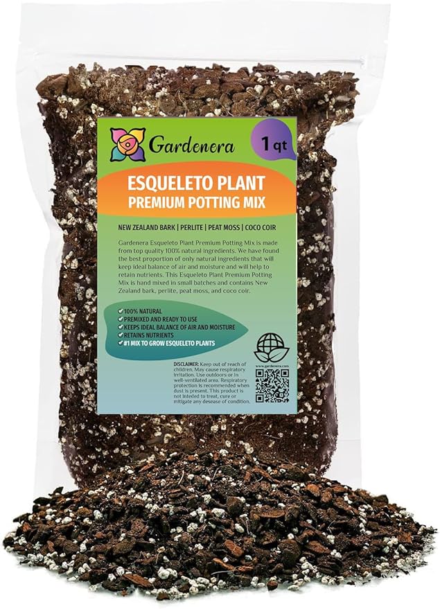 GARDENERA Premium Monstera Esqueleto Potting Mix - Expertly Crafted for Healthy Growth - 1 Quart