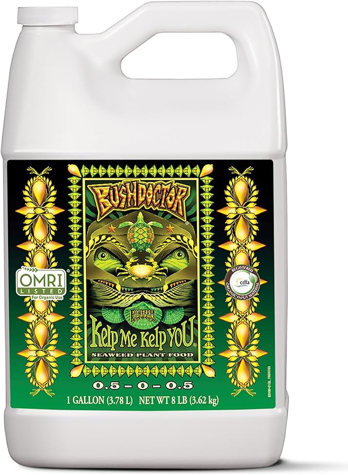 FoxFarm Bush Doctor Kelp Me Kelp You Seaweed Plant Food - 0.5-0-0.5 Liquid Kelp Fertilizer for Gardens, Hydroponic & Drip Irrigation Systems - Promotes Fast Nutrient Uptake & Plant Growth - 1 Gallon