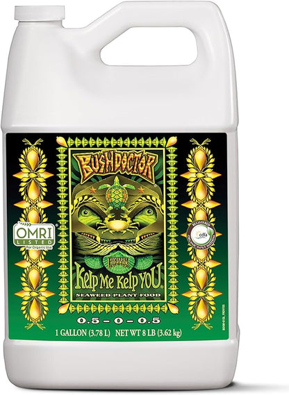 FoxFarm Bush Doctor Kelp Me Kelp You Seaweed Plant Food - 0.5-0-0.5 Liquid Kelp Fertilizer for Gardens, Hydroponic & Drip Irrigation Systems - Promotes Fast Nutrient Uptake & Plant Growth - 1 Gallon