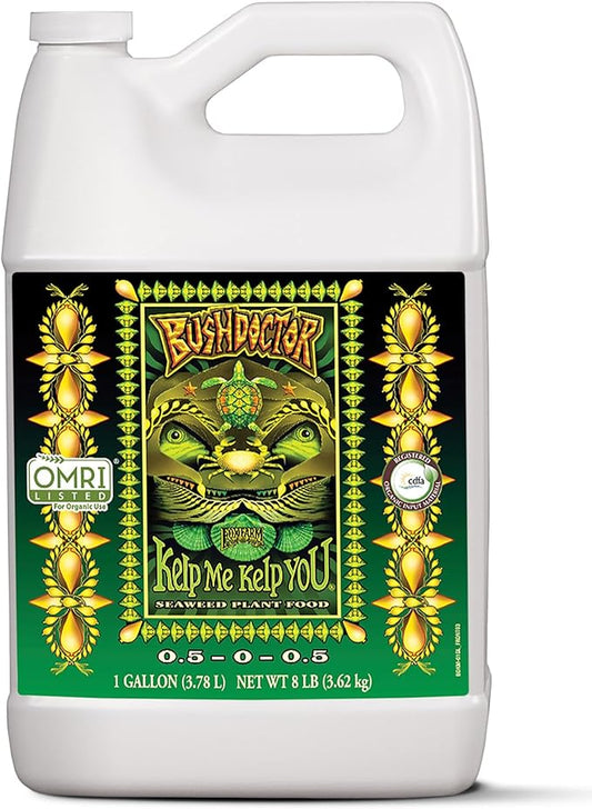 FoxFarm Bush Doctor Kelp Me Kelp You Seaweed Plant Food - 0.5-0-0.5 Liquid Kelp Fertilizer for Gardens, Hydroponic & Drip Irrigation Systems - Promotes Fast Nutrient Uptake & Plant Growth - 1 Gallon