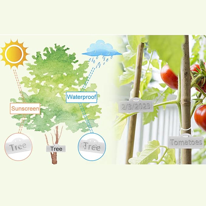 Aluminum Plant Tags 100Pcs with 100 Ties, Waterproof Garden Labels for Outdoor Identification, Greenhouse and Tree Markers for Plants Flowers Vegetables, Durable Metal Tags for Cables Equipment Pets