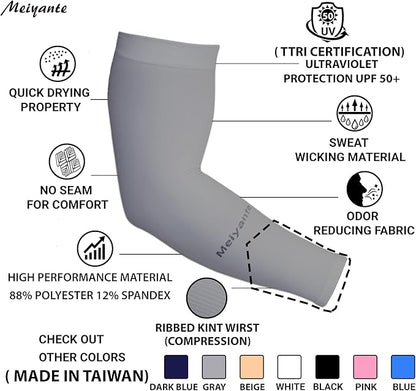 Arm Sleeves for Men Women Work 1 Pair UV Sun Protection UPF Long Sleeves Tattoo Cover Up Sleeves to Cover Arm Sleeves Cooling