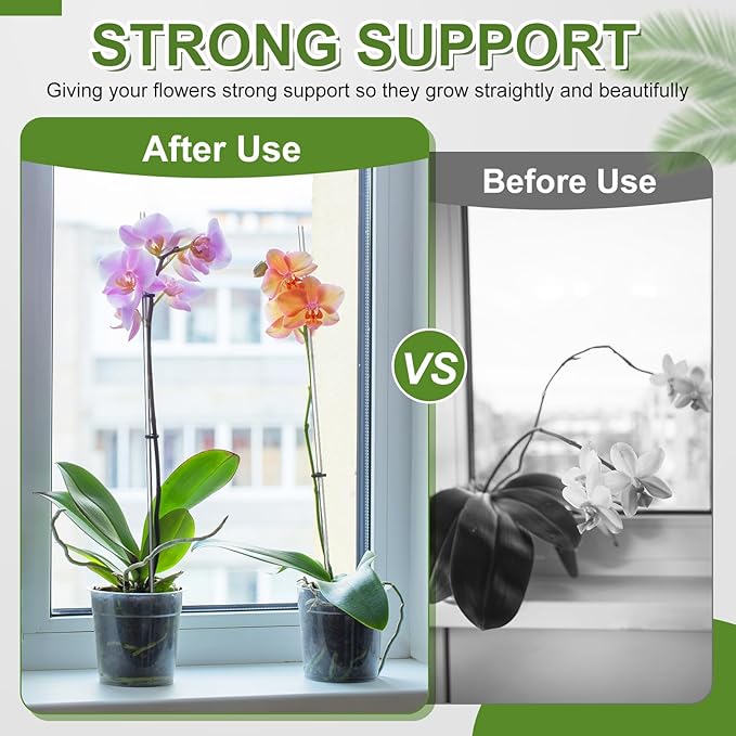 Chunful 30 Pcs 18.1 Inch Acrylic Plant Stakes Garden Stakes Clear Orchid Stakes Clear Plant Sticks Potted Plant Support Stakes for Supporting Vines Grow Upright