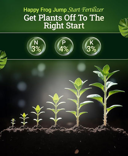 FoxFarm Happy Frog Jump Start Fertilizer, Seedling Fertilizer for Essential Nutrients of Container Plants - Supports Strong Organic Growth with Phosphorus and Calcium, NPK 3-4-3 (4 lb)