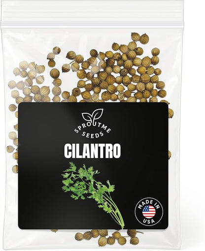 Cilantro Slow Bolt Seeds for Planting – 200+ Non-GMO Heirloom USA-Grown Fast Growing Culinary Herb for Indoor and Outdoor Gardens (Coriandrum sativum)