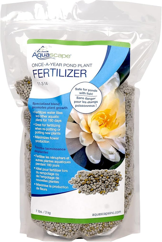 Aquascape Once-A-Year Pond Plant Fertilizer, Granular, 7 Lb / 3.18 Kg, Long-Lasting Nutrients for Water Garden Plants, 89014