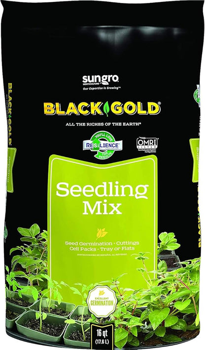 Sun Gro Black Gold Seeds or Cutting Seedling Germination Mix,16 Quart (4 Pack)