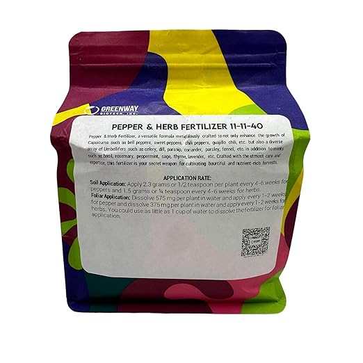 Greenway Biotech, Inc. Pepper & Herb Fertilizer 11-11-40 Powder - Water Soluble with Chelated Micronutrients for Hot & Bell Peppers Basil - Hotter Peppers Aromatic Herbs - Hydroponics & Soil - 2 LB