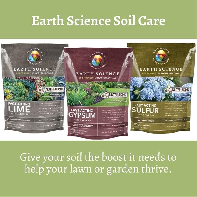 Earth Science Fast Acting Lime Granules—5lb— Instantly Raise pH of Soil & Reduce Nutrient Runoff for Improved Growth & Color - Long Lasting Lawn Care with Calcium