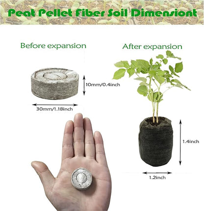 255 Pcs 30mm Peat Pellets Seed Starter Soil,Compressed Seed Starting Soil for Seed Starting of Plants, Fruits, Vegetables, Flowers, Easy Planting and Transplanting for Efficiency (255)