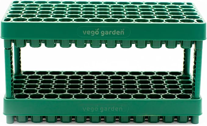 Vego garden 2 Set 76 Cells Seed Starter 10" x 20" Tray Stackable Seedling Starting Germination Trays for Plants Planting Vegetables Herbs Flowers,