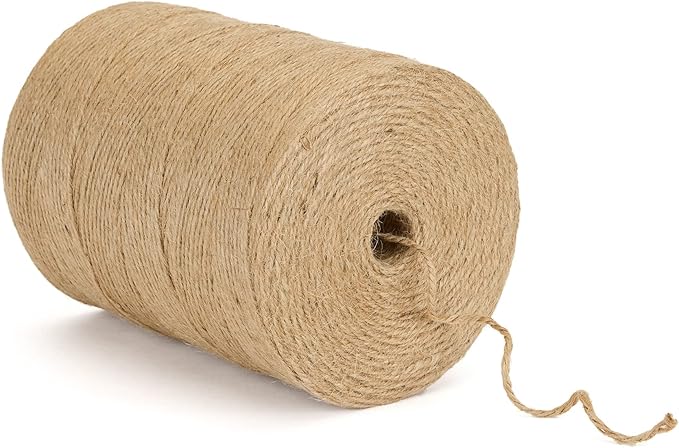 The cordeline Roll Jute Roll 1kg 5 x Natural Jute Rope Diameter 2 mm, ± 800 M, 13, 15, 5 cm