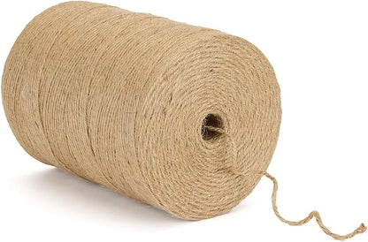 The cordeline Roll Jute Roll 1kg 5 x Natural Jute Rope Diameter 2 mm, ± 800 M, 13, 15, 5 cm