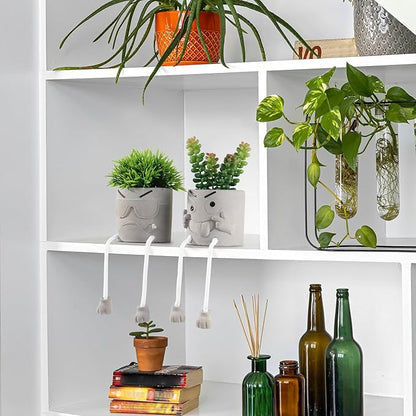 Uguisu 2pcs Cute Plant pots,Succulent pots,Indoor Succulent planters,Small planters for Home Decor,Room Shelf Desk Decor. About 2.5 inches.