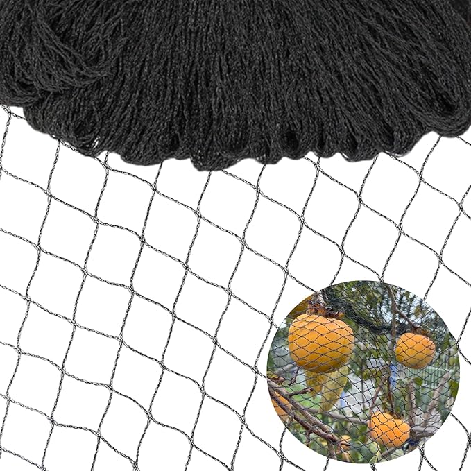 50 x 50 FT Bird Netting for Garden Woven Mesh Garden Netting for Plants, Vegetable, Fruit Trees, Blueberry Bushes, Strawberries Against Birds, Deer, Squirrels and Other Animals