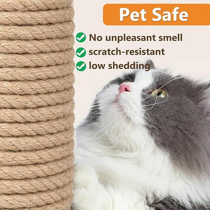 Leecogo Jute Rope, 8mm Thick, 50 Feet, Natural Color for Crafts Gardening Cat Scratching Post Repair