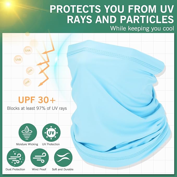 Cooling Neck Gaiter, Summer UV Face Mask Dust Balaclava, Neck Gator Bandana Face Cover for Sun Protection Men Women Outdoor