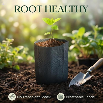 gardtree Plant Nursery Bags 5.5" * 6.3" 400PCS, Non-Woven Plant Grow Bags Fabric Seedling Starter Bags for Vegetable Flower Fruit Saplings Tree, Home Garden Supply