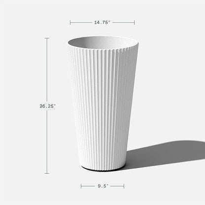 Veradek Demi Series Tall Planter for Porch, Patio, Backyard | Durable Plastic-Stone Composite Material | Modern Décor for Tall Plants, Grasses
