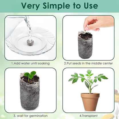 PACETAP 100 Pcs 30mm Peat Pellet Seed Starter Soil, Compressed Seed Fertilizer Nutrient Soil Block, Germination Seedling Pods for Growing Herbs, Plant, Flowers, Vegetables (30MM)